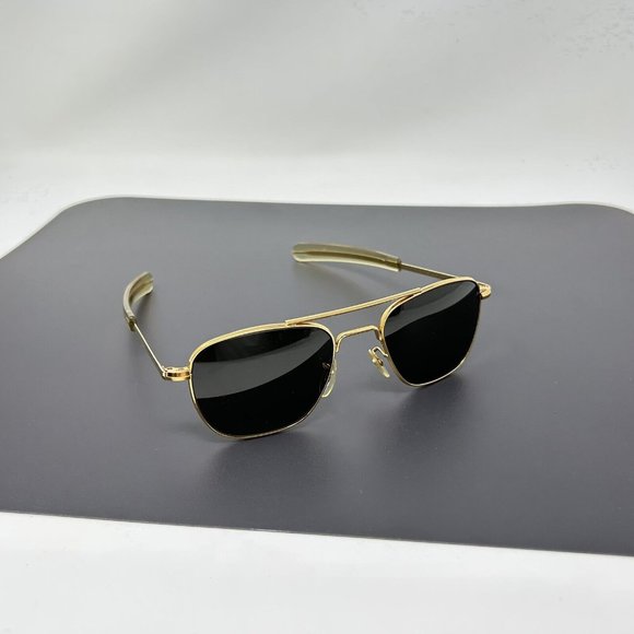 Vintage General Optical Gold Aviator Pilot Sunglasses Bayonet TempleOriginal